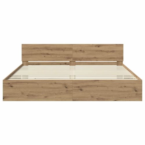 Рамка за легло с таблото Дъб 200 x 200 cm Инженерно дърво