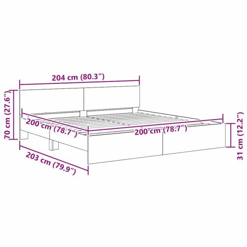 Рамка за легло Черния дъб 200 x 200 cm Инженерно дърво