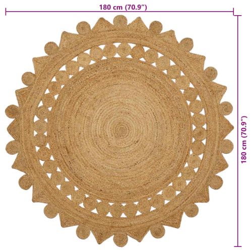 Килим Кафяво Ø 180 см юта