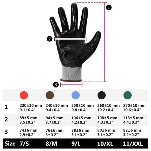 Работни ръкавици 24 pcs Сив и черен 8 / m Полиестер