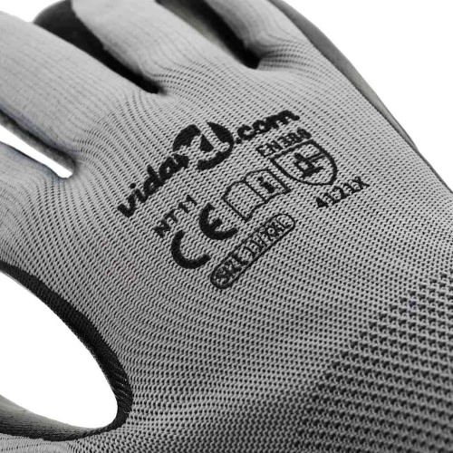 Работни ръкавици 24 pcs Сив и черен 11 / XXL Полиестер