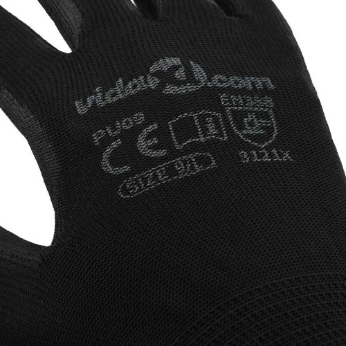 Работни ръкавици 12 pcs Черно 9 / l Полиестер