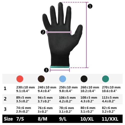 Работни ръкавици 24 pcs Черно 11 / XXL Полиестер