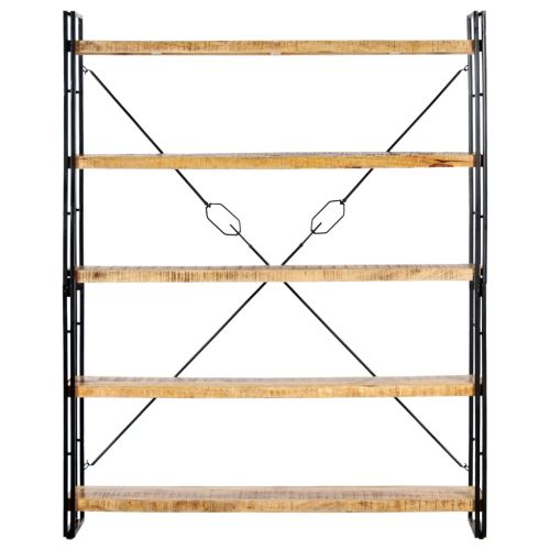 Библиотека с 5 рафта, 140x30x180 см, манго масив