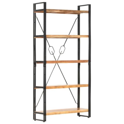 Библиотека с 5 рафта, 90x30x180 см, акация масив