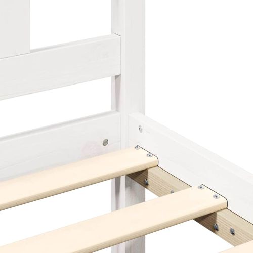 Рамка за легло, бяла, дърво масив, 120x190 см, Small Double