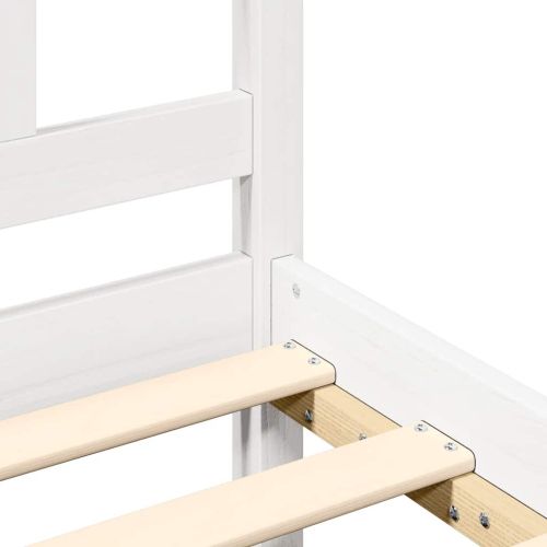 Рамка за легло, бяла, дърво масив, 100x200 см