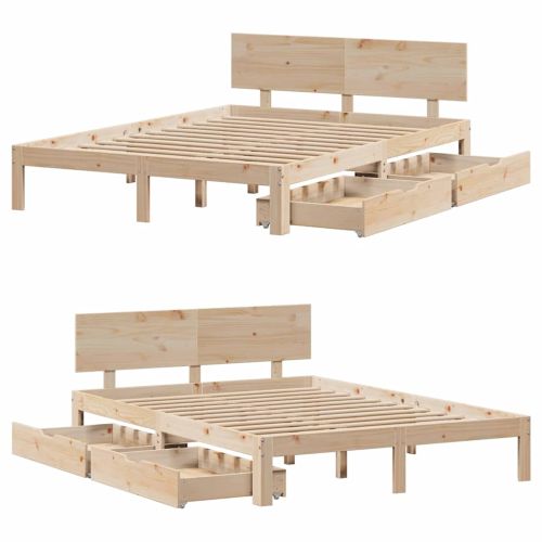 Рамка за легло, с чекмеджета, без матрак, 160x200 см