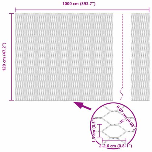 Шестоъгълна ограда Зелен 1.2 x 10 m Стомана