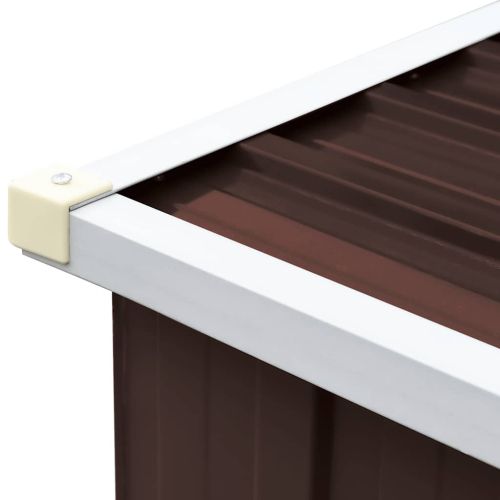 Навес за дърва, поцинкована стомана, 330x84x152 см, кафяв