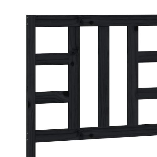 Горна табла за легло, черна, 81x4x100 см, бор масив