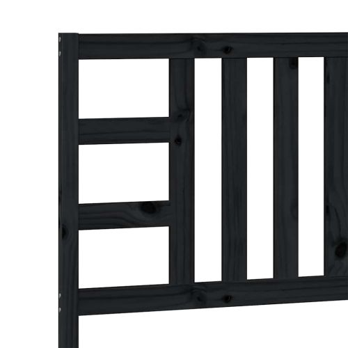 Горна табла за легло, черна, 96x4x100 см, бор масив