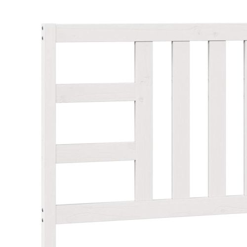 Горна табла за легло, бяла, 106x4x100 см, бор масив