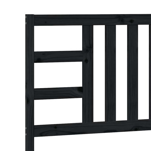 Горна табла за легло, черна, 106x4x100 см, бор масив