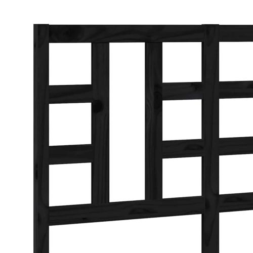 Горна табла за легло, черна, 126x4x100 см, бор масив