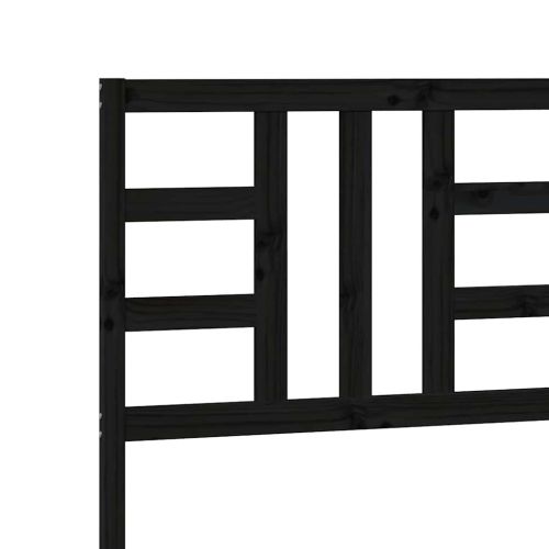 Горна табла за легло, черна, 186x4x100 см, бор масив