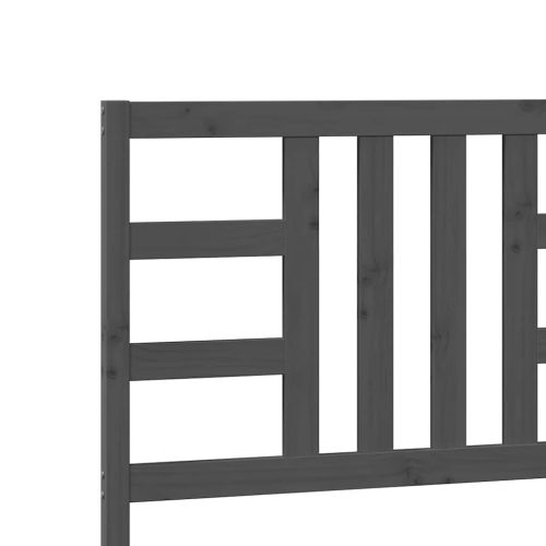 Горна табла за легло, сива, 206x4x100 см, бор масив