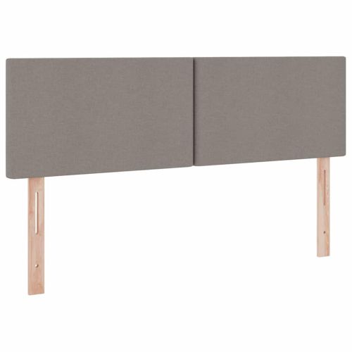 Легло с място за съхранение и LED Таупе 140 x 190 cm Полиестер