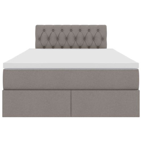 Легло с място за съхранение и LED Таупе 120 x 200 cm Полиестер