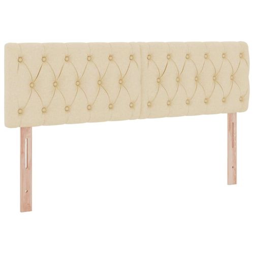 Легло с място за съхранение и LED Кремав 140 x 200 cm Полиестер