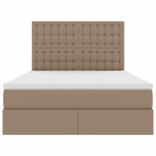 Легло с място за съхранение и LED Капучино 140 x 190 cm