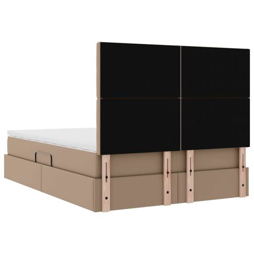 Легло с място за съхранение и LED Капучино 140 x 190 cm