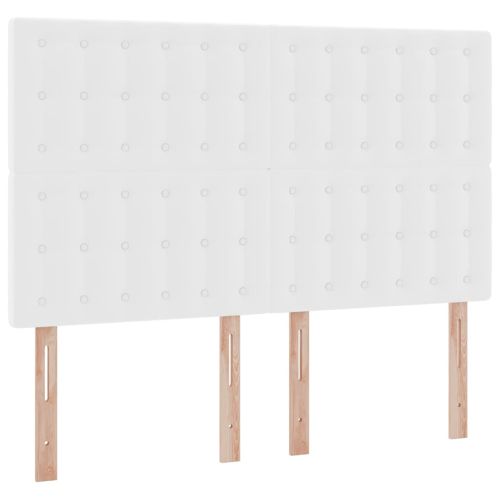 Легло с място за съхранение и LED Чисто бяло 140 x 200 cm