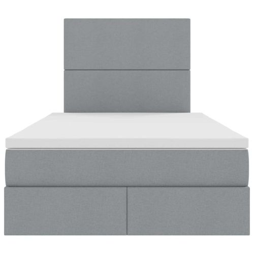 Легло с място за съхранение и LED Светлосиво 120 x 200 cm