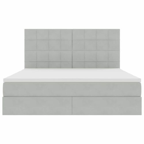Легло с място за съхранение и LED Светлосиво 180 x 200 cm