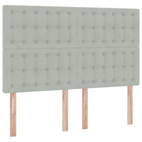 Легло с място за съхранение и LED Светлосиво 140 x 200 cm