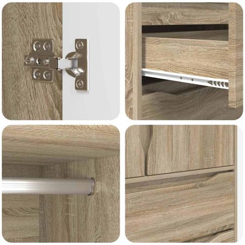 Шкаф за баня Сонома дъб 79,5 x 49 x 156 см Инженерно дърво