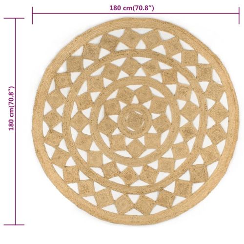 Ръчно плетен килим от юта, 180 см