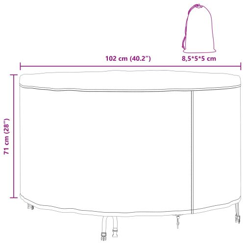 Покривало за градински мебели Черно 102 x 102 x 71 см 600D плат