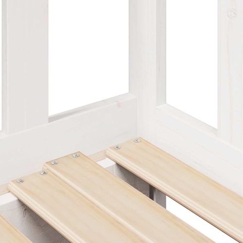 Дневно легло с уширение и чекмеджета без матрак бяло 90x200 см