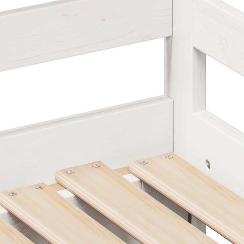 Дневно легло с уширение и чекмеджета без матрак бяло 80x200 см