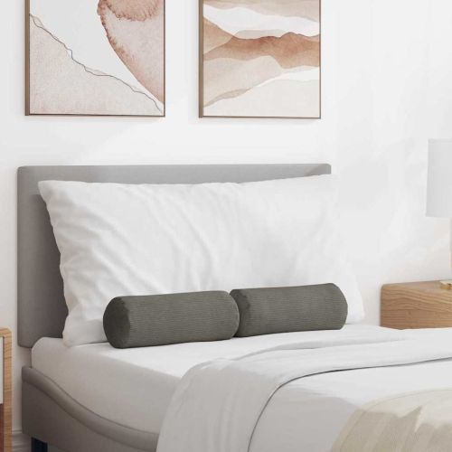 Възглавници валяци 2 pcs Светлосиво Ø 15 x 40 см