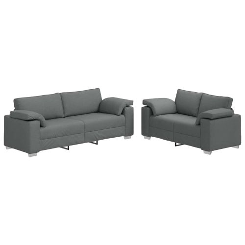 Комплект дивани 2 pcs Тъмносив 219 x 77 x 82 см текстил