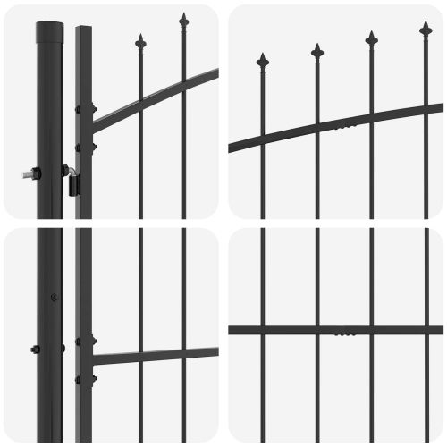 Градинска врата Черно 100 x 500 cm Стомана
