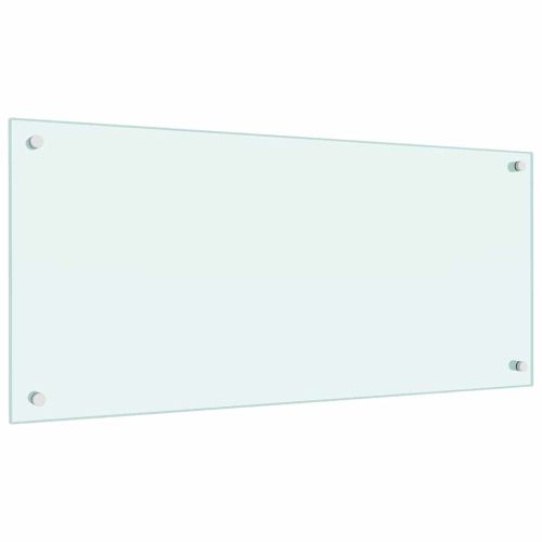 Кухненски заден панел 2 pcs Бяло 90 x 40 cm закалено стъкло