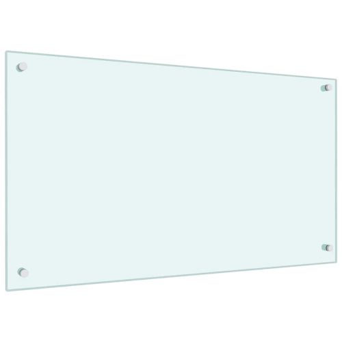 Кухненски заден панел 2 pcs Бяло 90 x 50 cm закалено стъкло