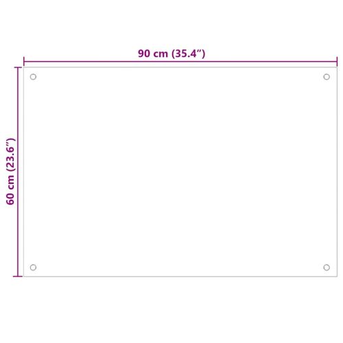 Кухненски заден панел 2 pcs Бяло 90 x 60 cm закалено стъкло