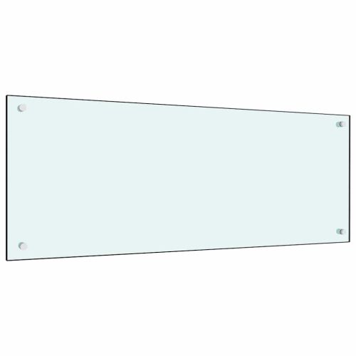 Кухненски заден панел 2 pcs Бяло 100 x 40 cm закалено стъкло