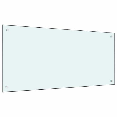 Кухненски заден панел 2 pcs Бяло 100 x 50 cm закалено стъкло