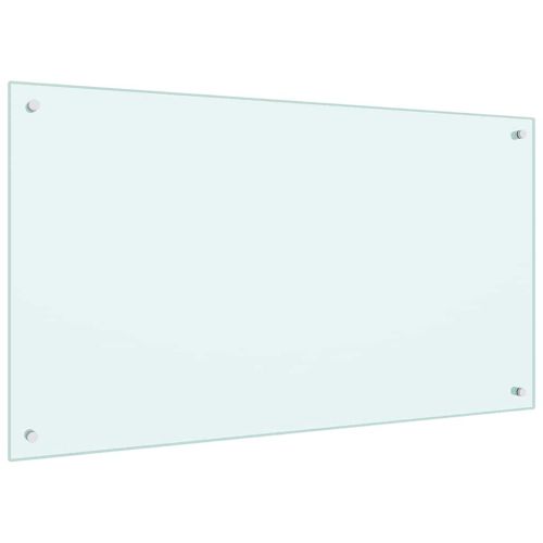 Кухненски заден панел 2 pcs Бяло 100 x 60 cm закалено стъкло