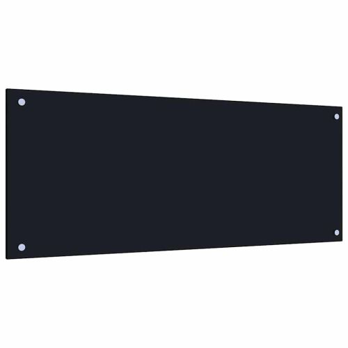 Кухненски заден панел 2 pcs Черно 100 x 40 cm закалено стъкло