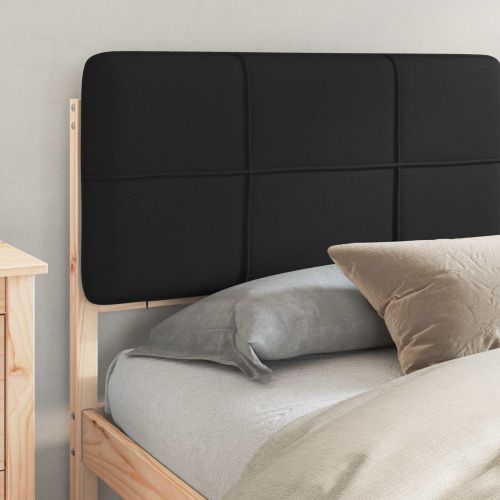 Леглова рамка с тапицирана гръбна част Черно 180 x 200 cm