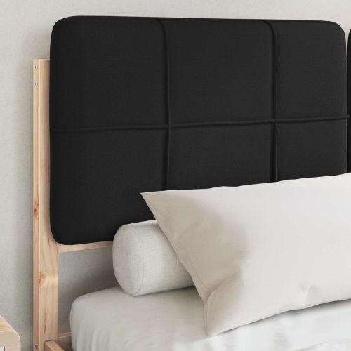 Леглова рамка с тапицирана гръбна част Черно 150 x 200 cm