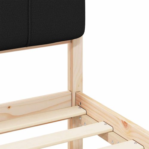 Леглова рамка с тапицирана гръбна част Черно 140 x 190 cm