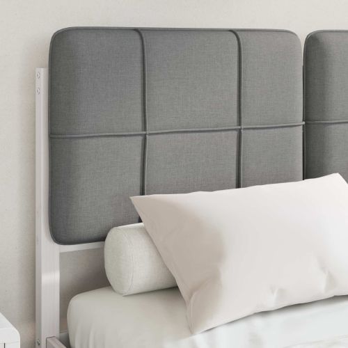 Леглова рамка с тапицирана гръбна част Светлосиво 120 x 190 cm