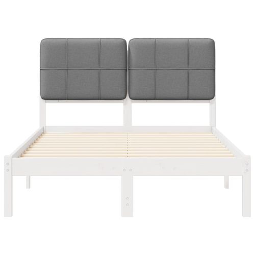 Леглова рамка с тапицирана гръбна част Светлосиво 120 x 190 cm